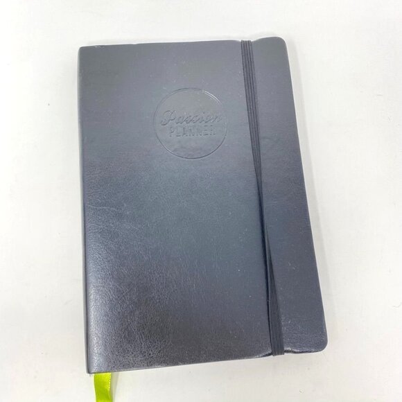 Passion Planner Other - Passion Planner Weekly Monthly Goals Black Faux Leather Ribbon
